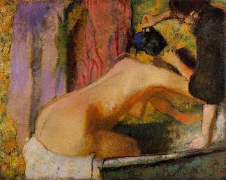 洗澡的女人 Woman at Her Bath (c.1893 – c.1898)，埃德加·德加