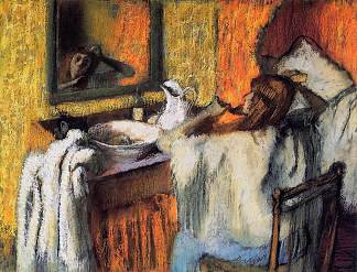 梳妆的女人 Woman at Her Toilette (c.1895 – c.1900)，埃德加·德加