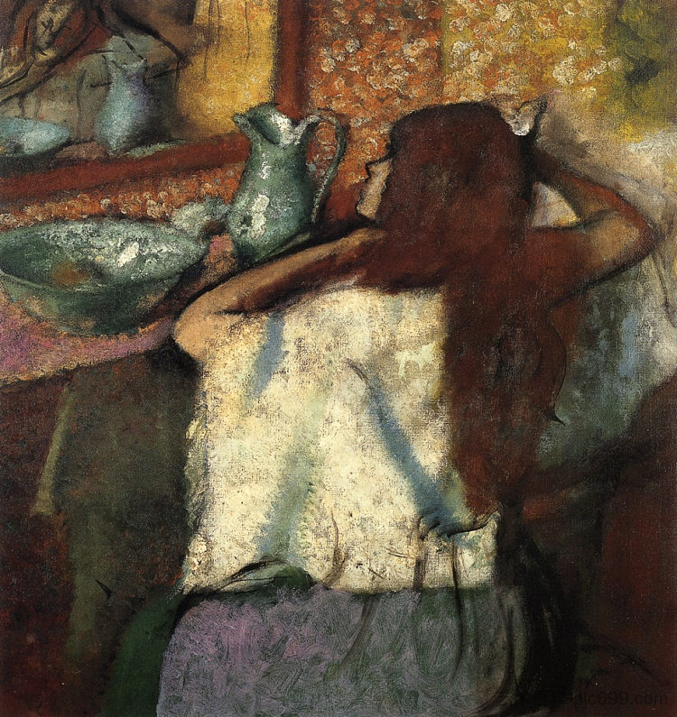 梳妆的女人 Woman at Her Toilette (c.1895 - c.1900)，埃德加·德加