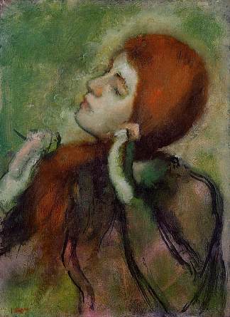 梳头的女人 Woman Combing Her Hair (c.1894)，埃德加·德加