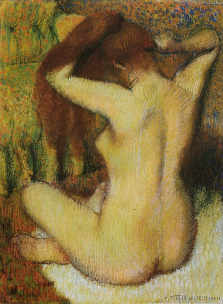梳头的女人 Woman Combing Her Hair (1888 - 1890),埃德加·德加