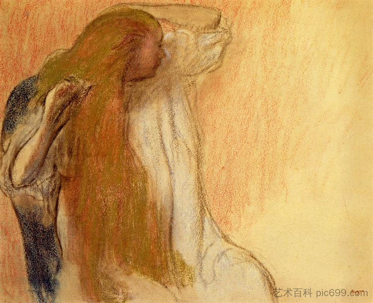 梳头的女人 Woman Combing Her Hair (1894)，埃德加·德加