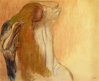 梳头的女人 Woman Combing Her Hair (1894)，埃德加·德加