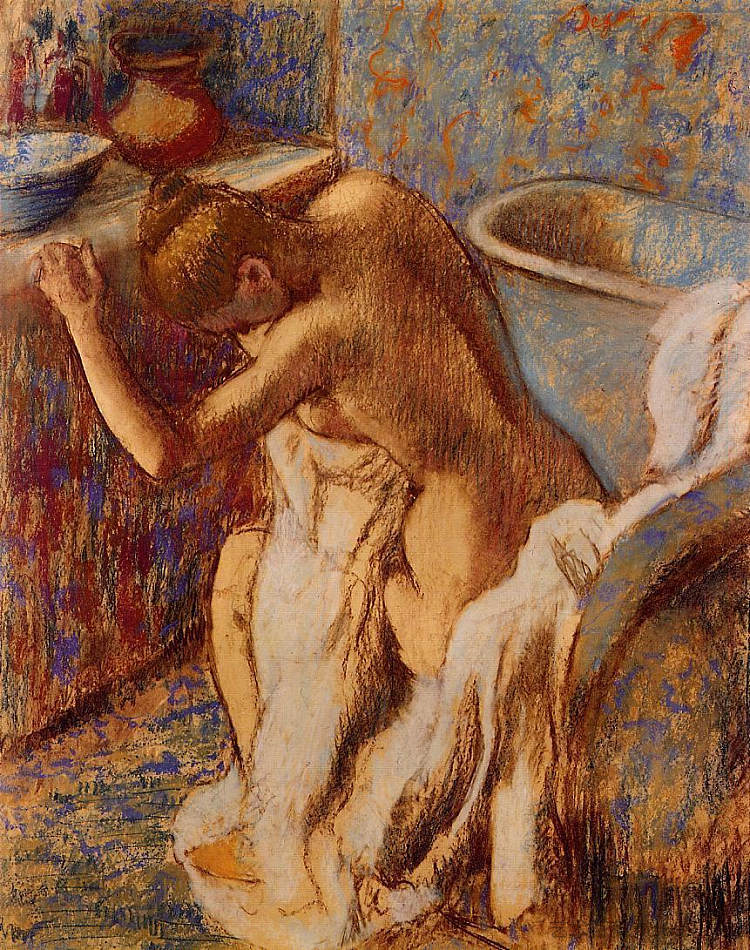 晾晒自己的女人 Woman Drying Herself (c.1893 - c.1898)，埃德加·德加