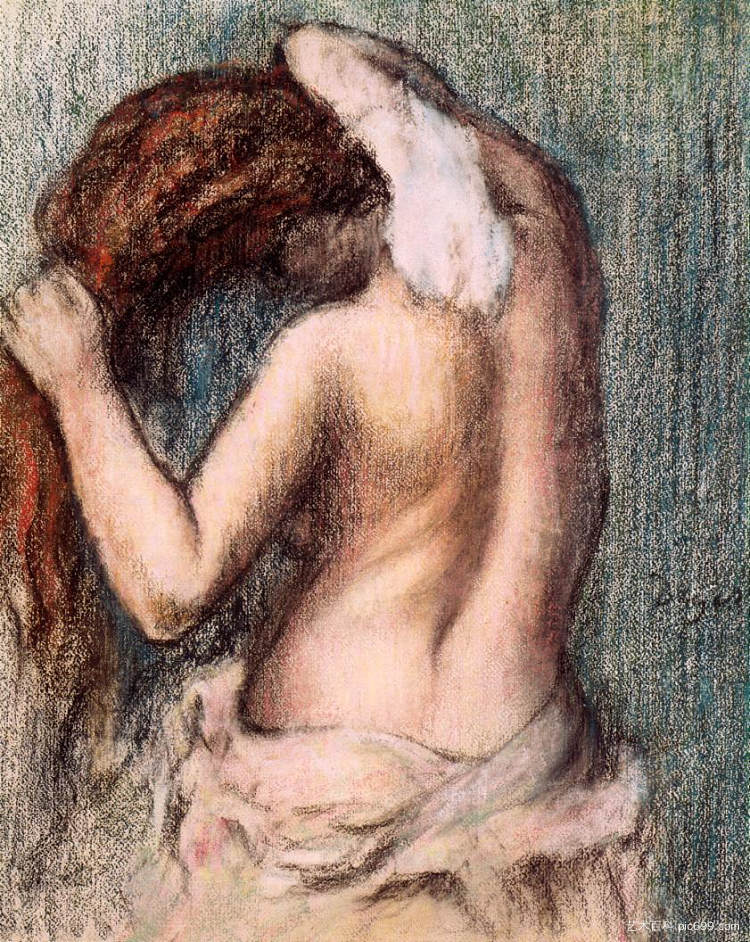 晾晒自己的女人 Woman Drying Herself (c.1906)，埃德加·德加