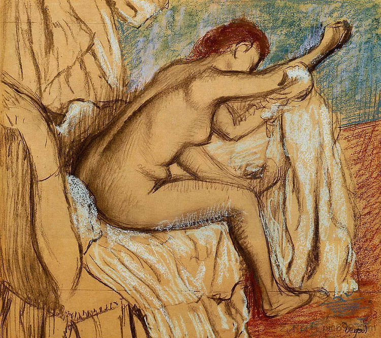 晾晒自己的女人 Woman Drying Herself (c.1884 - c.1886),埃德加·德加