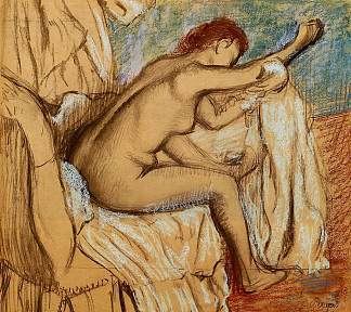 晾晒自己的女人 Woman Drying Herself (c.1884 – c.1886)，埃德加·德加