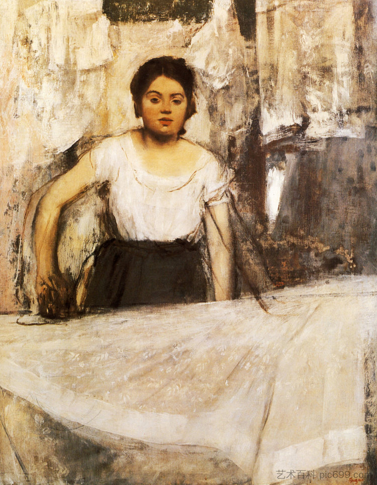 女士熨烫 Woman Ironing (1869)，埃德加·德加