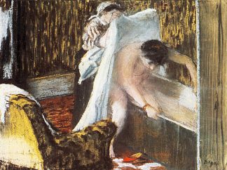 离开浴缸的女人 Woman Leaving Her Bath (1877)，埃德加·德加