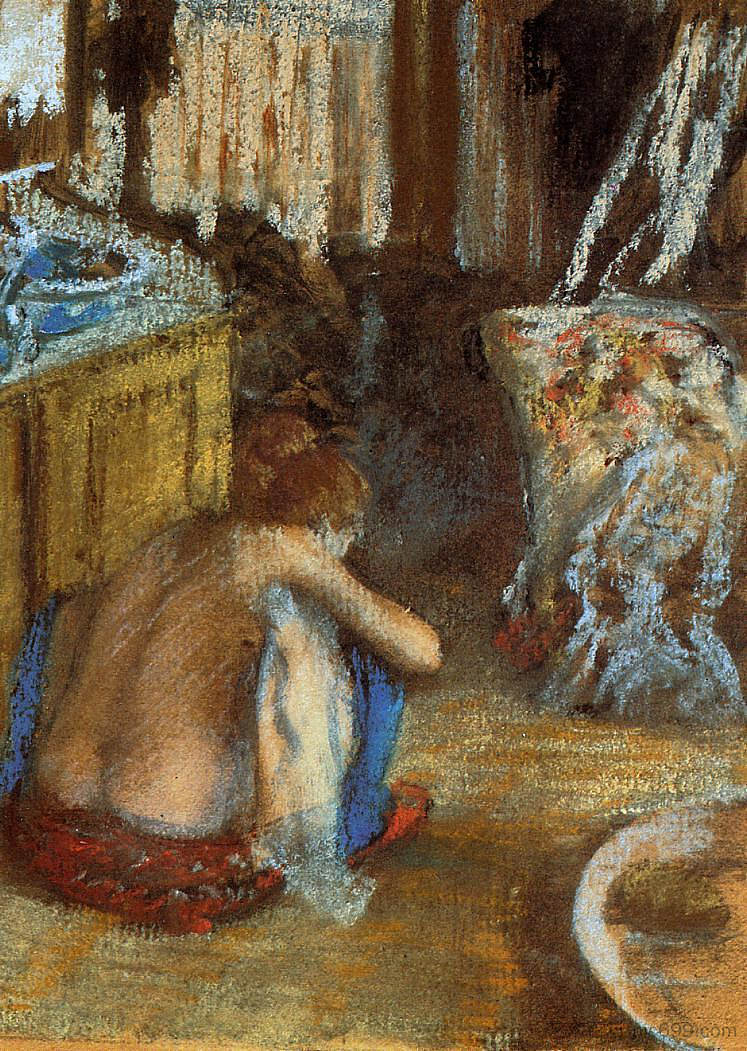 女人蹲下 Woman Squatting (c.1879),埃德加·德加