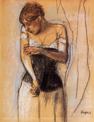 女人摸她的胳膊 Woman Touching Her Arm (c.1883)，埃德加·德加