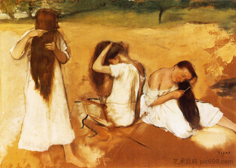 梳头的女人 Women Combing Their Hair (1876 - 1877)，埃德加·德加