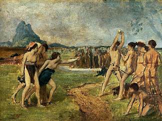 年轻的斯巴达人锻炼 Young Spartans Exercising (1860)，埃德加·德加