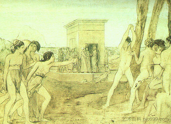 年轻的斯巴达人锻炼 Young Spartans Exercising (1860),埃德加·德加