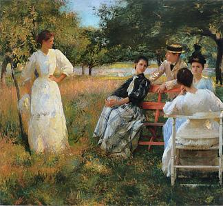 在果园里 In the Orchard (1891)，埃德蒙·查尔斯·塔贝尔