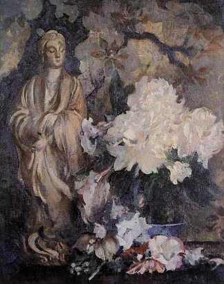 静物与东方雕像 Still Life with Oriental Statue，埃德蒙·查尔斯·塔贝尔