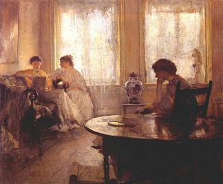 三个女孩阅读 Three Girls Reading (1907)，埃德蒙·查尔斯·塔贝尔