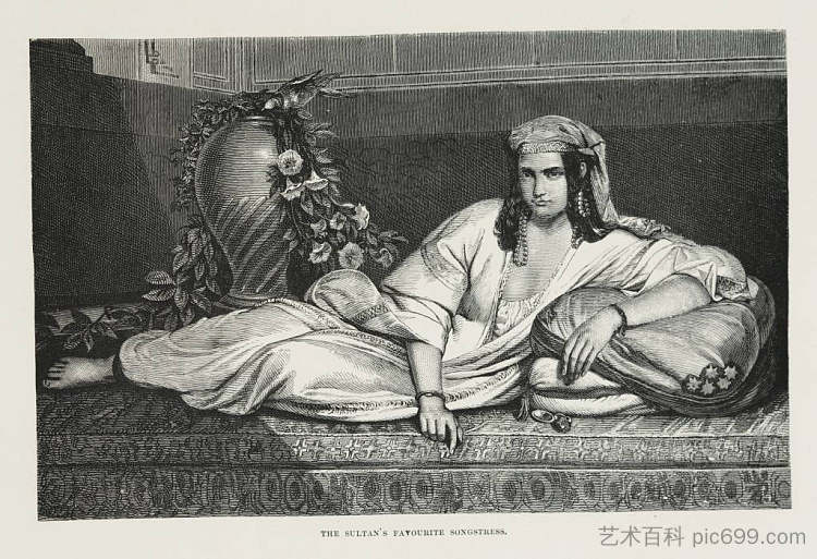 苏丹最喜欢的歌唱家 The Sultan's Favourite Songstress (1878; Brussels,Belgium  )，爱德华·德·比耶夫