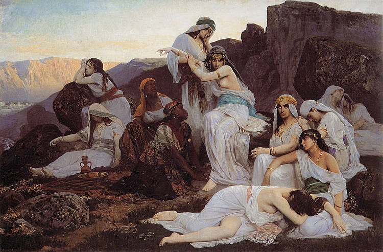 耶弗他的女儿 The Daughter of Jephthah (1876)，爱德华·德巴·蓬桑