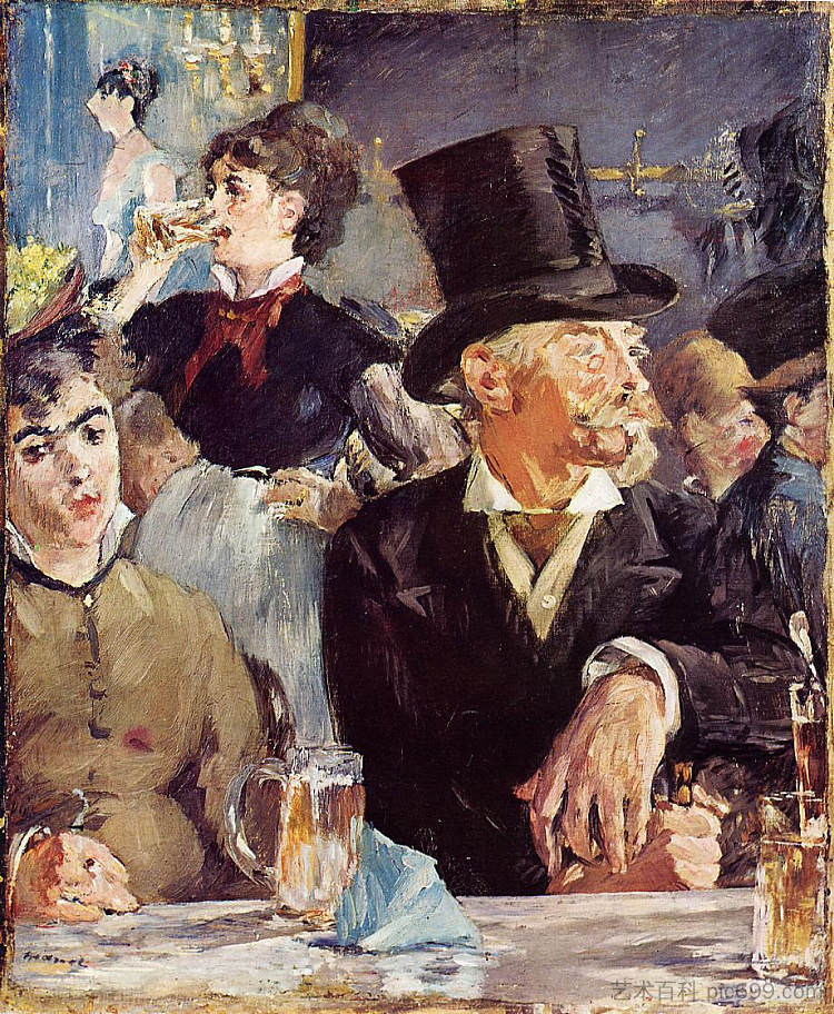 在咖啡馆音乐会上 At the Cafe-Concert (c.1879; Paris,France ),爱德华·马奈