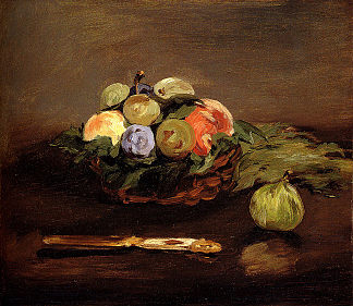 水果篮 Basket of Fruits (c.1864; Paris,France                     )，爱德华·马奈