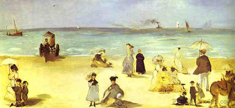 布洛涅海滩 Beach at Boulogne (1869; France  )，爱德华·马奈