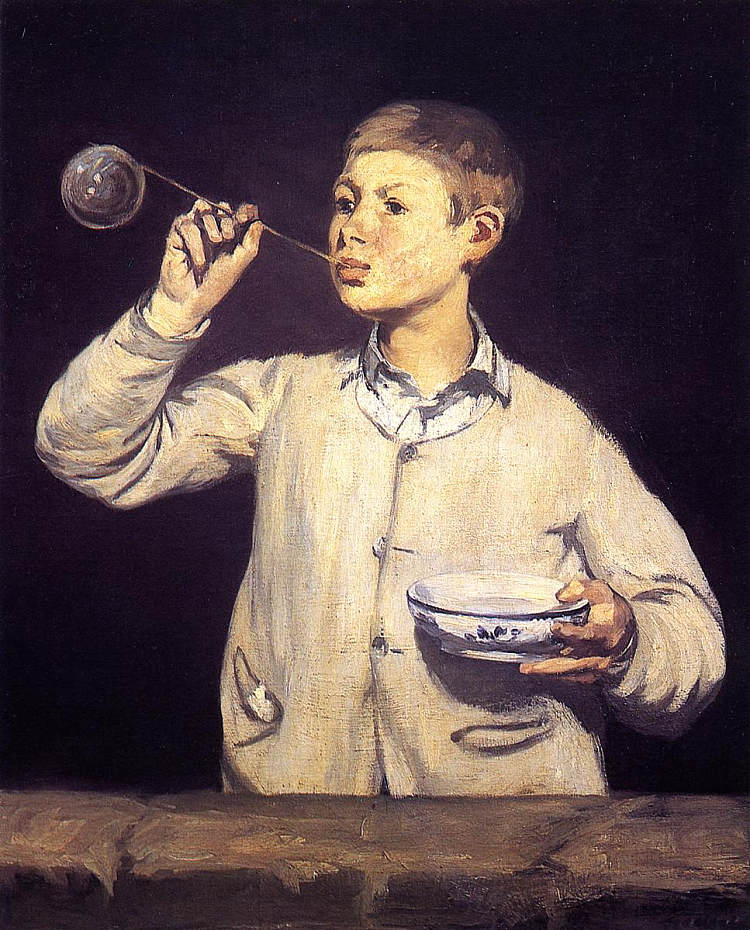 男孩吹泡泡 Boy Blowing Bubbles (1869; Paris,France  )，爱德华·马奈