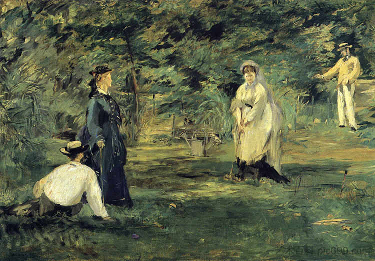 槌球 Croquet (1873; Paris,France  )，爱德华·马奈