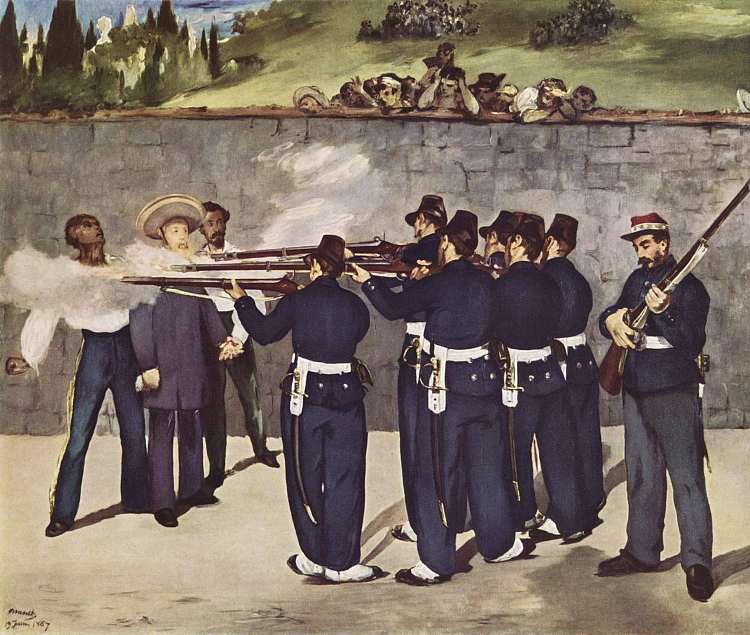 墨西哥皇帝马克西米利安的处决 The Execution of the Emperor Maximilian of Mexico (1868; Paris,France  )，爱德华·马奈