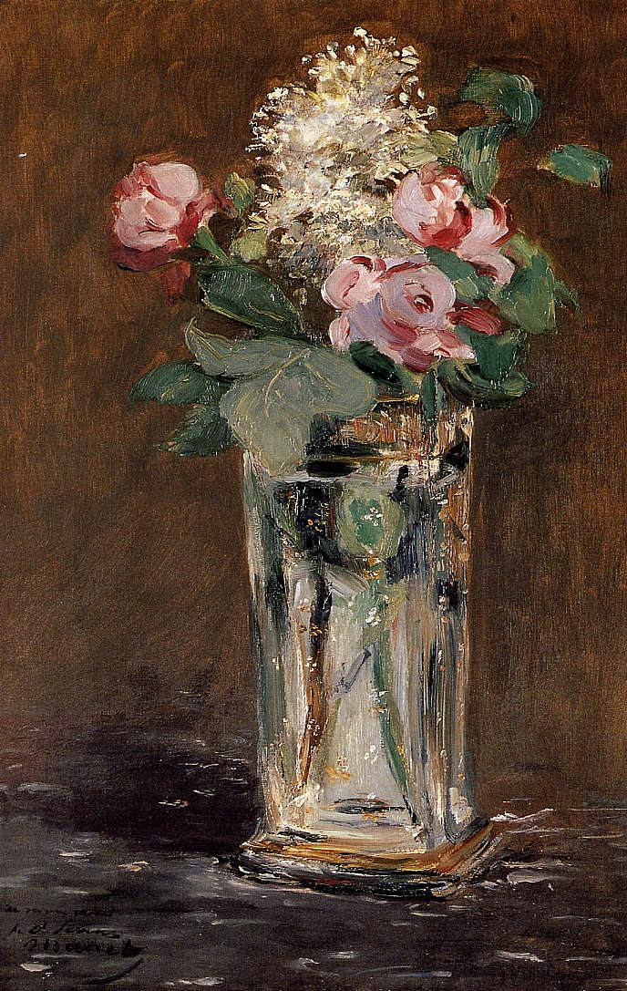 水晶花瓶里的花 Flowers in a Crystal Vase (c.1882; Paris,France ),爱德华·马奈
