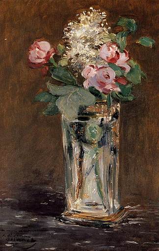 水晶花瓶里的花 Flowers in a Crystal Vase (c.1882; Paris,France                     )，爱德华·马奈