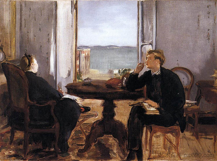 阿卡雄内部 Interior at Arcachon (1871; Paris,France  )，爱德华·马奈