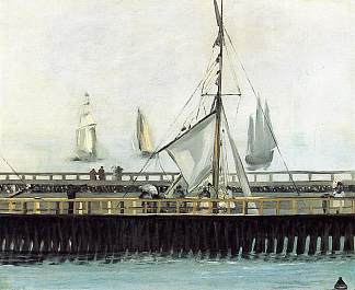 布洛涅码头 Jetty at Boulogne (1868; Boulogne,France                     )，爱德华·马奈