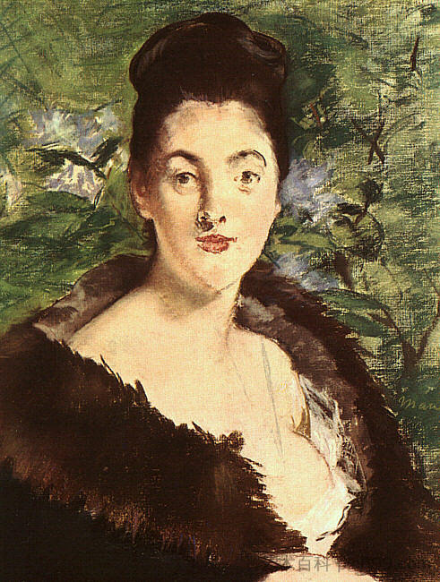 穿皮草的女士 Lady in a fur (c.1880; Paris,France  )，爱德华·马奈