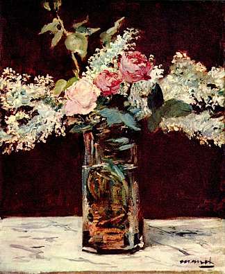 丁香和玫瑰 Lilac and roses (1883; France                     )，爱德华·马奈