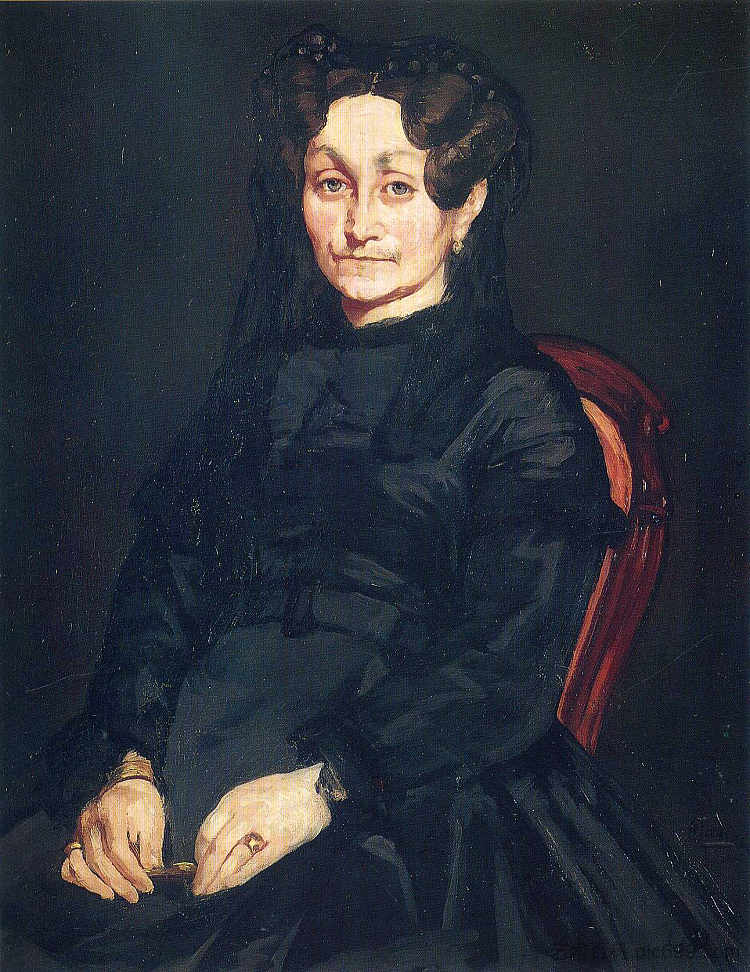奥古斯特·马奈夫人 Madame Auguste Manet (c.1865; Paris,France  )，爱德华·马奈