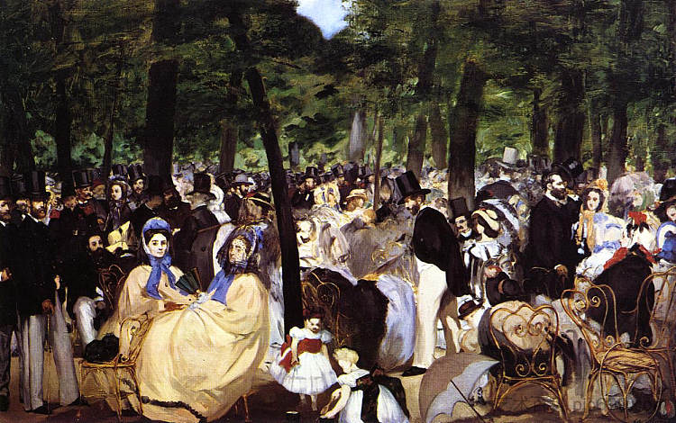 杜乐丽花园的音乐 Music in the Tuileries Garden (1862; Paris,France  )，爱德华·马奈