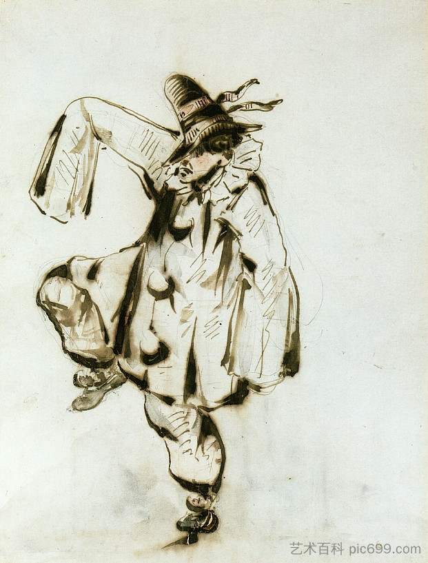 皮埃罗跳舞 Pierrot dancing (1849; Paris,France  )，爱德华·马奈