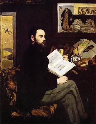 埃米尔·左拉的肖像 Portrait of Emile Zola (1868; Paris,France                     )，爱德华·马奈