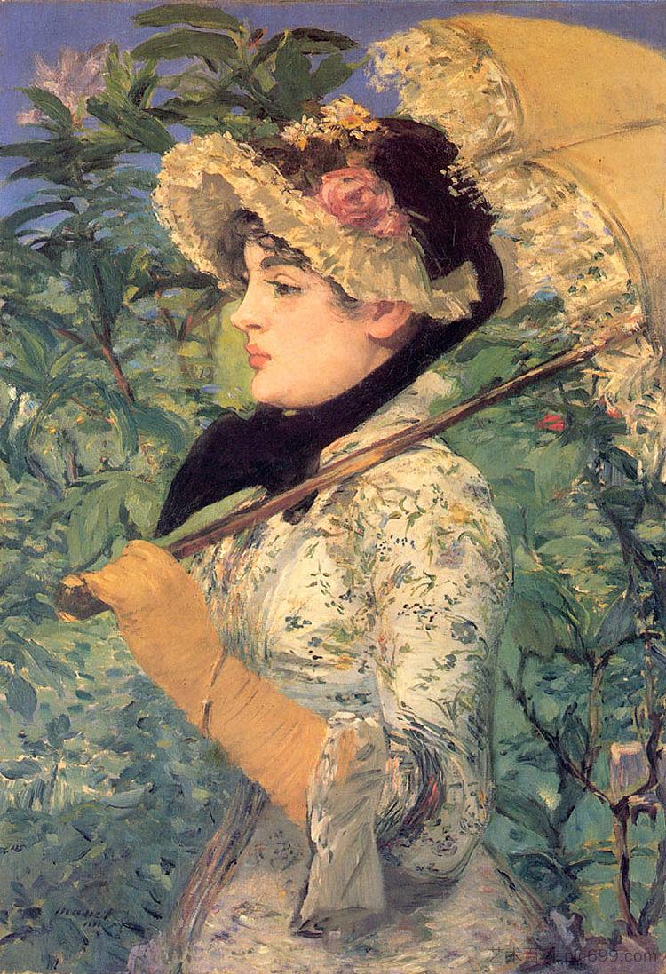 春天（珍妮·德马西的研究） Spring (Study of Jeanne Demarsy) (1882; Paris,France  )，爱德华·马奈