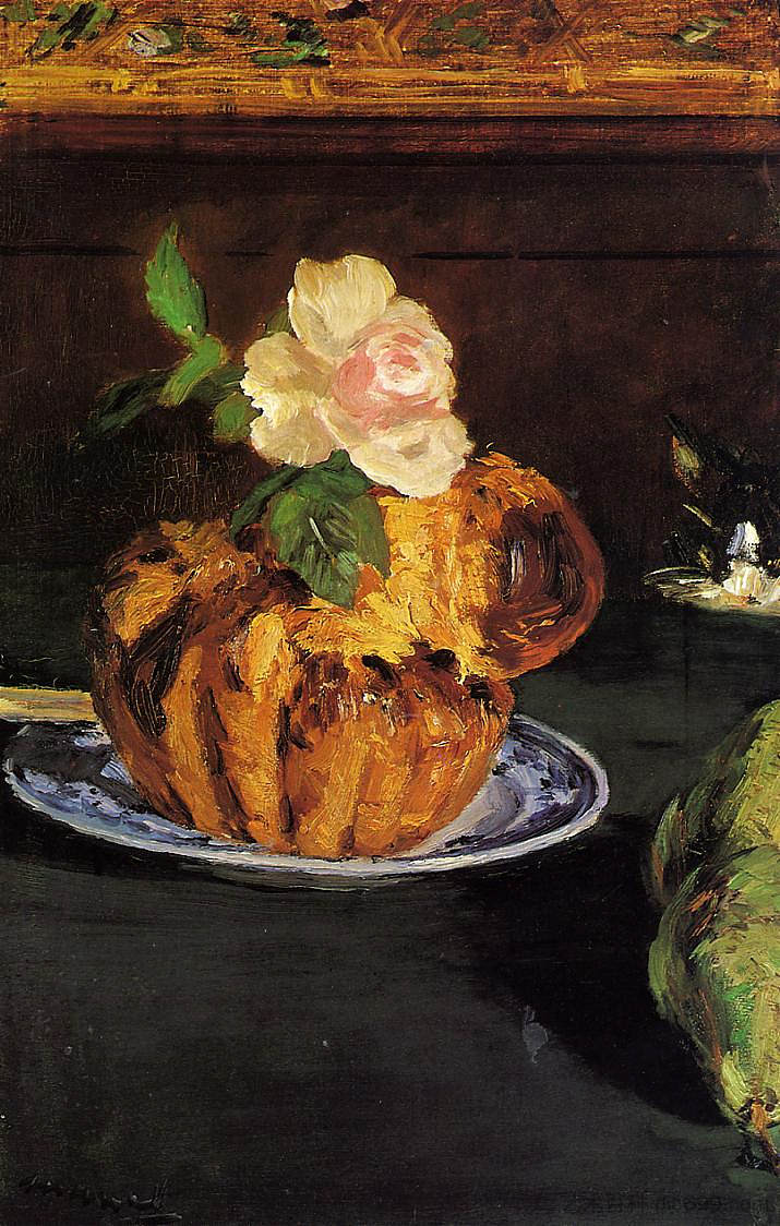 静物与奶油蛋卷 Still Life with Brioche (c.1880; Paris,France  )，爱德华·马奈