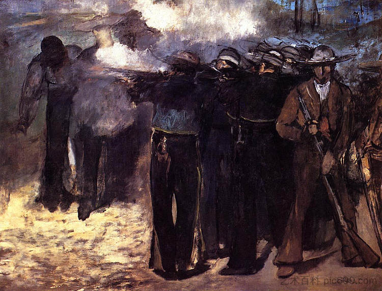 研究“马克西米利安皇帝的处决” Study for "The Execution of Emperor Maximilian" (1867; Paris,France ),爱德华·马奈