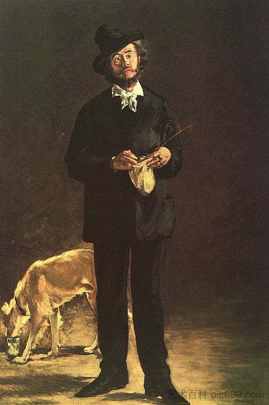 艺术家（吉尔伯特·马塞林·德斯布坦的肖像） The Artist (Portrait of Gilbert Marcellin Desboutin) (1875; Paris,France  )，爱德华·马奈