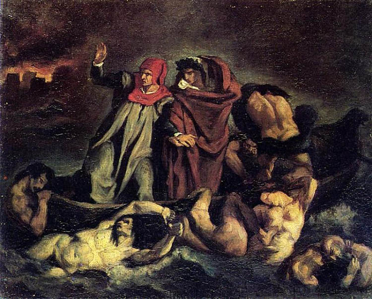 但丁的巴克（德拉克洛瓦之后的副本） The barque of Dante (Copy after Delacroix) (1854; Paris,France  )，爱德华·马奈