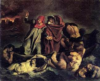 但丁的巴克（德拉克洛瓦之后的副本） The barque of Dante (Copy after Delacroix) (1854; Paris,France                     )，爱德华·马奈