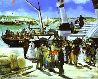 福克斯通船的出发 The Departure Of The Folkestone Boat (c.1869; Paris,France                     )，爱德华·马奈