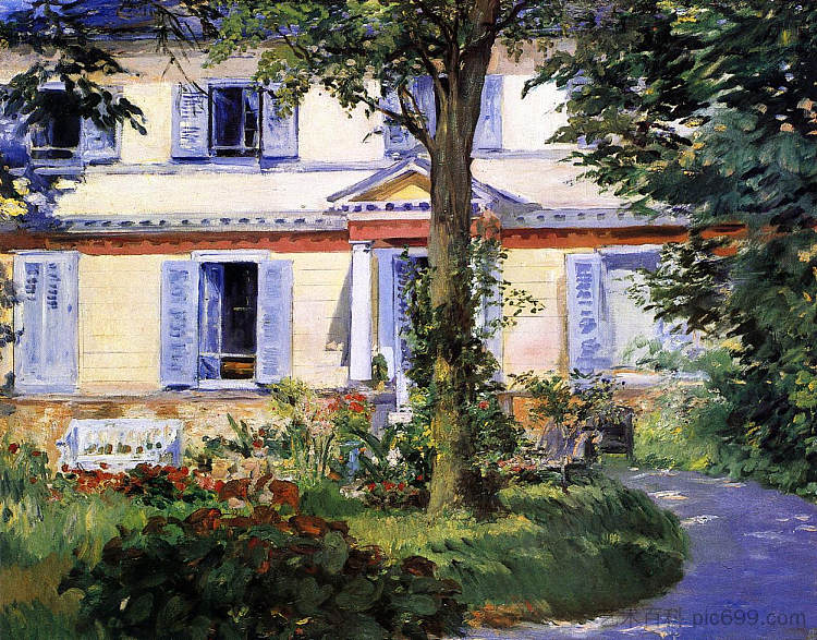 吕埃尔之家酒店 The House at Rueil (1882; France  )，爱德华·马奈