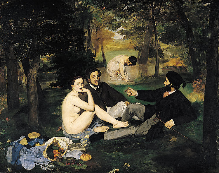 草地上的午餐会 The Luncheon on the Grass (1862 - 1863; Paris,France  )，爱德华·马奈