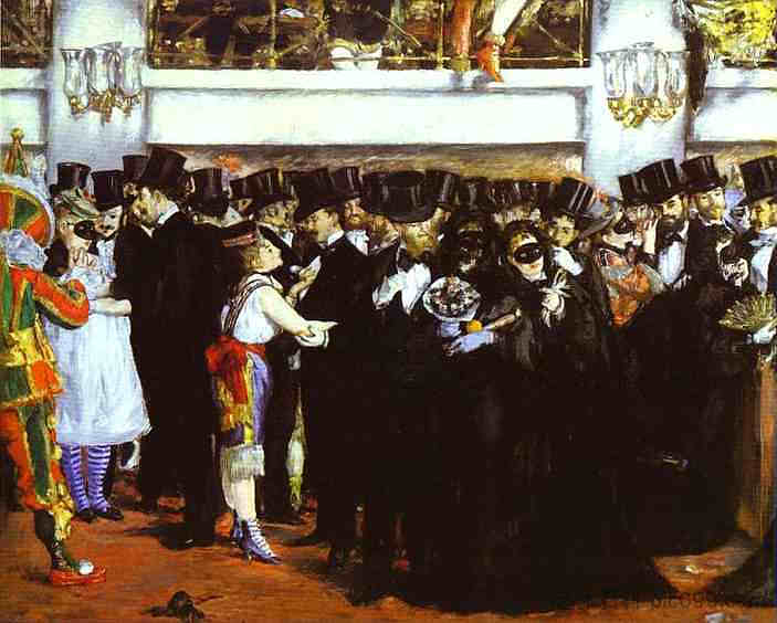 歌剧院的蒙面舞会 The Masked Ball at the Opera (c.1873; Paris,France  )，爱德华·马奈