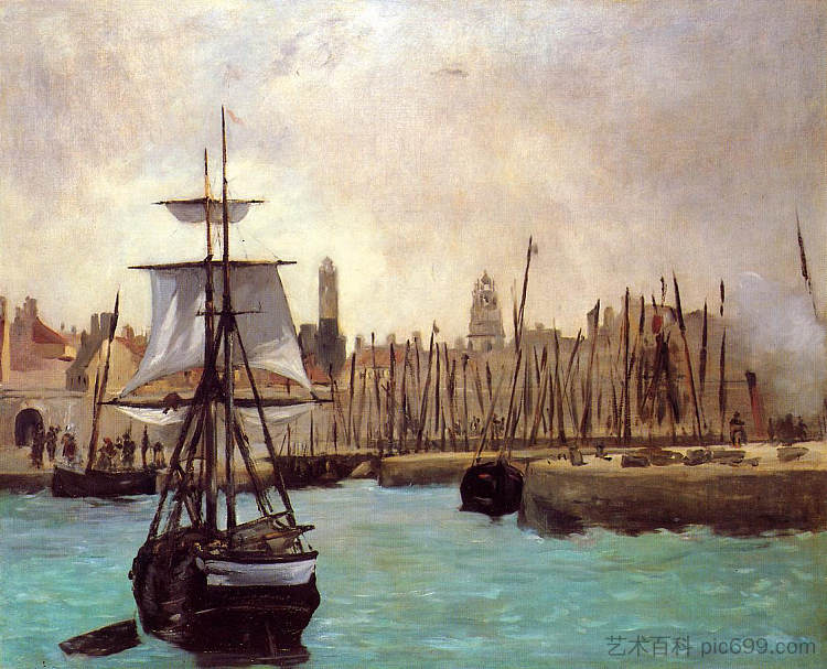 波尔多港 The Port of Bordeaux (1871; France  )，爱德华·马奈